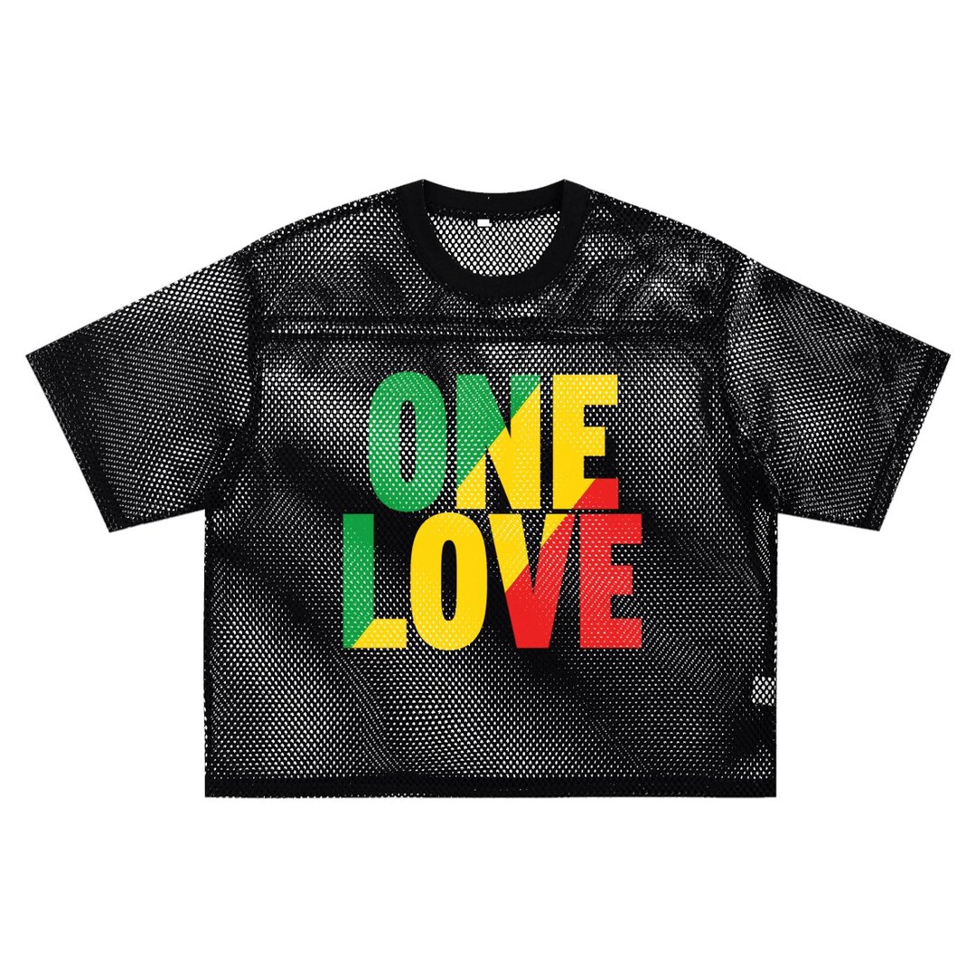 Netr T Shirt One Love See-through Boxy Net T-shirt | Unisex Fishnet Shirt | Sheer ...