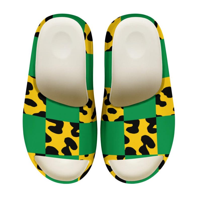 Checkered Animal Print EVA Slippers | Yeezy Style Slides | Unisex Summer Sandals | Lightweight Slip-On Shoes image 7