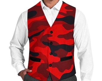 Camo Suit Vest for Men | Slim Fit Waistcoat, Stylish Formal & Casual Outfit Vest