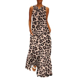 fitted lace wedding dress Eleni Leopard Print Midi Dress main image 1