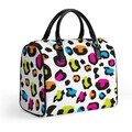 Vibrant Leopard Print Bowling Bag | Colorful Animal Print Handbag | Women’s Travel Duffle Purse