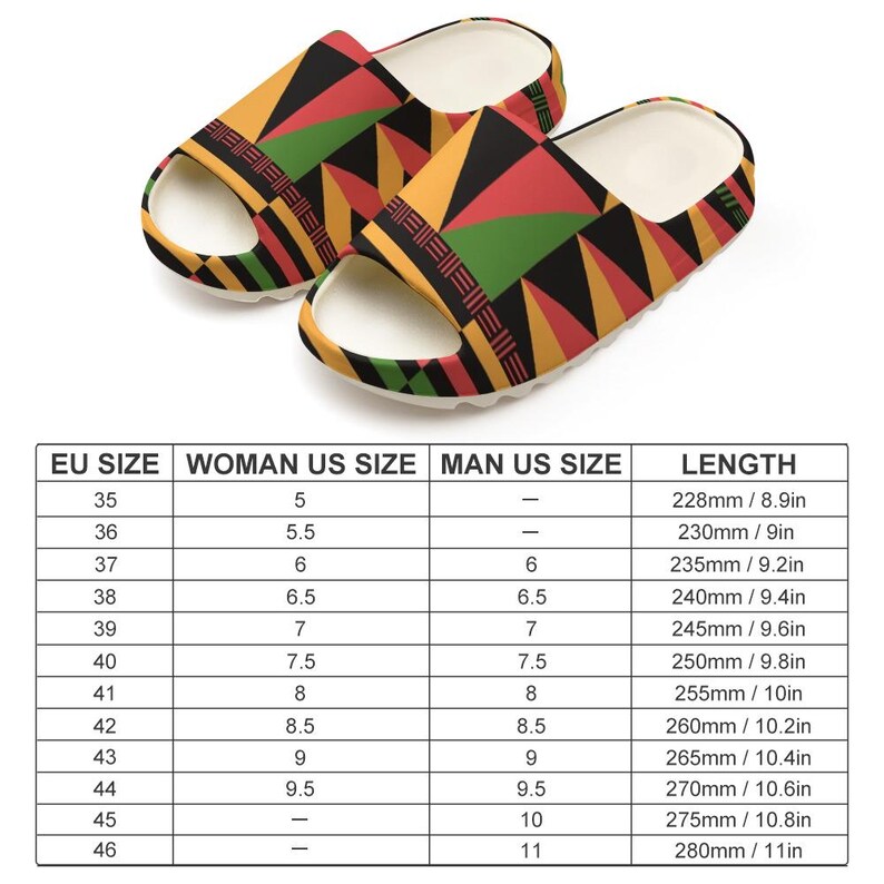 Kente EVA Slippers | African Geometric Pattern | Yeezy Style Slides | Unisex Lightweight Summer Sandals | Tribal Print Slip-On Shoes image 5