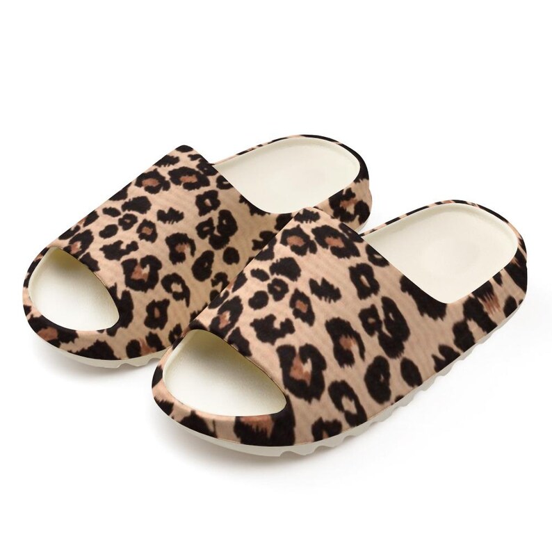 Leopard Print EVA Slides | Yeezy Style Slippers | Unisex Animal Print Sandals | Comfortable Summer Slip-Ons image 3