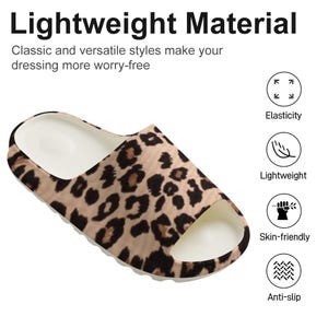 Leopard Print EVA Slides | Yeezy Style Slippers | Unisex Animal Print Sandals | Comfortable Summer Slip-Ons image 4