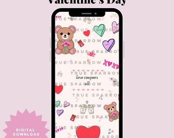 Lindo fondo de pantalla de San Valentín para iPhone y Android (descarga digital)