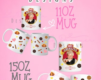 2 Abuelita Mug wraps Chocolate Abuelita mug png Mexican chocolate png 11oz and 15oz coffe mug png Mug Sublimation wrap sublimation design