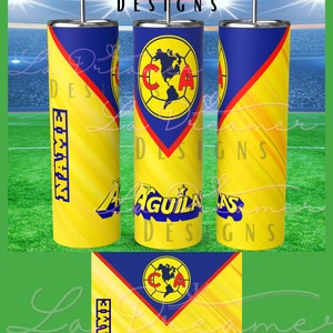 Las Aguilas del America Tumbler Wrap, Equipo Mexicano Aguilas Tumbler Png, Mexican Soccer Team Png, Las Aguilas del America skinny tumbler