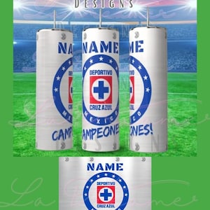 Cruz Azul Campeones Tumbler Wrap, Mexican Soccer Team, Equipo de Football Mexicano, 20oz sublimation wrap, Equipo Cruz Azul digital file