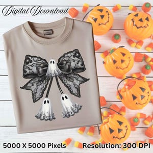 Lace Ghost Bow PNG: Gothic Halloween Clipart (Digital Download