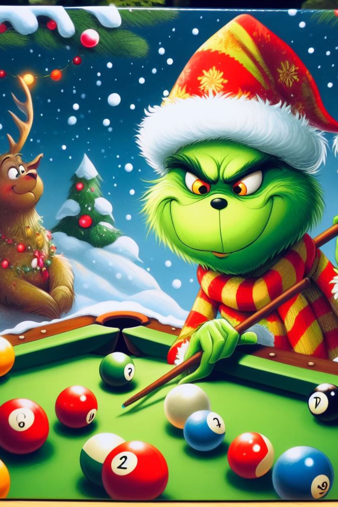 Grinch Playing Billiards PNG - Etsy