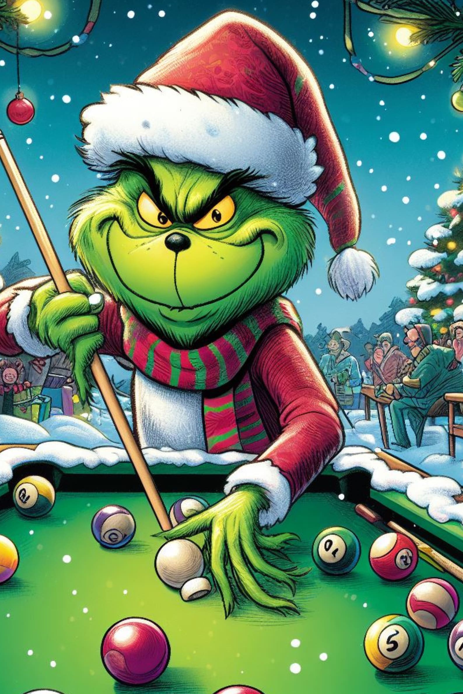 Grinch Playing Billiards PNG - Etsy