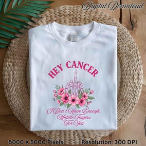 Blumen Brustkrebs Mittelfinger PNG, Brustkrebs Bewusstsein Digital Download, sarkastische Unterstützung Clipart für Shirts & Becher