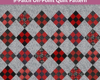 Recreation of Beth's Quilt 9" Blocks 9-Patch On-Point Quilt Pattern INSTANT DOWNLOAD