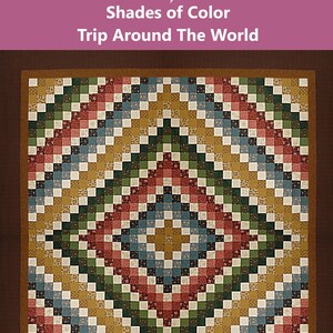 Quiltpatroon "Schaduwen van Kleuren: Reis rond de wereld" - DIRECT TE DOWNLOADEN