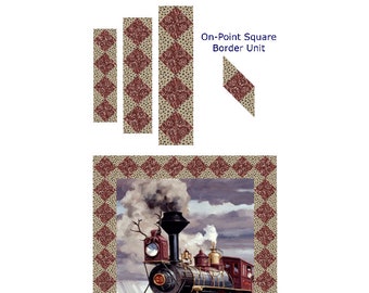Paper Piecing FPP On-Point Square Quilt Border 3 Sizes w/ Instructional Pattern for Piecing INSTANT DOWNLOAD