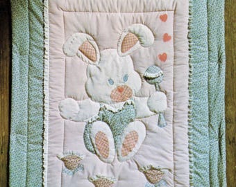 Quilt Pattern Cute & Adorable Hunny Bunny Easy Applique Baby / Crib Quilt - PDF Instant Digital Download