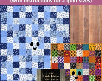 Sew Fast & Easy The Little Ghost Who Was a Quilt - Quilt Pattern with Instructions for 2 Quilt Sizes + Eyes/Mouth Template INSTANT DOWNLOAD