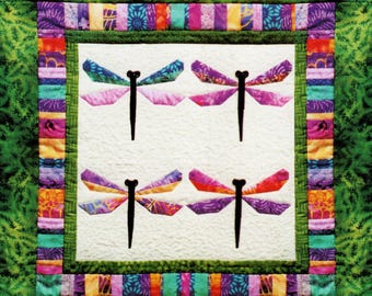 Quilt Pattern Bali Dragonfly - Instructions Include Both A Wall Hanging And A Pillow - PDF Instant Digital Download