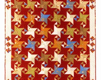 Jelly Roll Jive - Scrappy Stars & Pinwheels Quilt Kit w/ Rare Out of Print Thimbleberries Fabrics