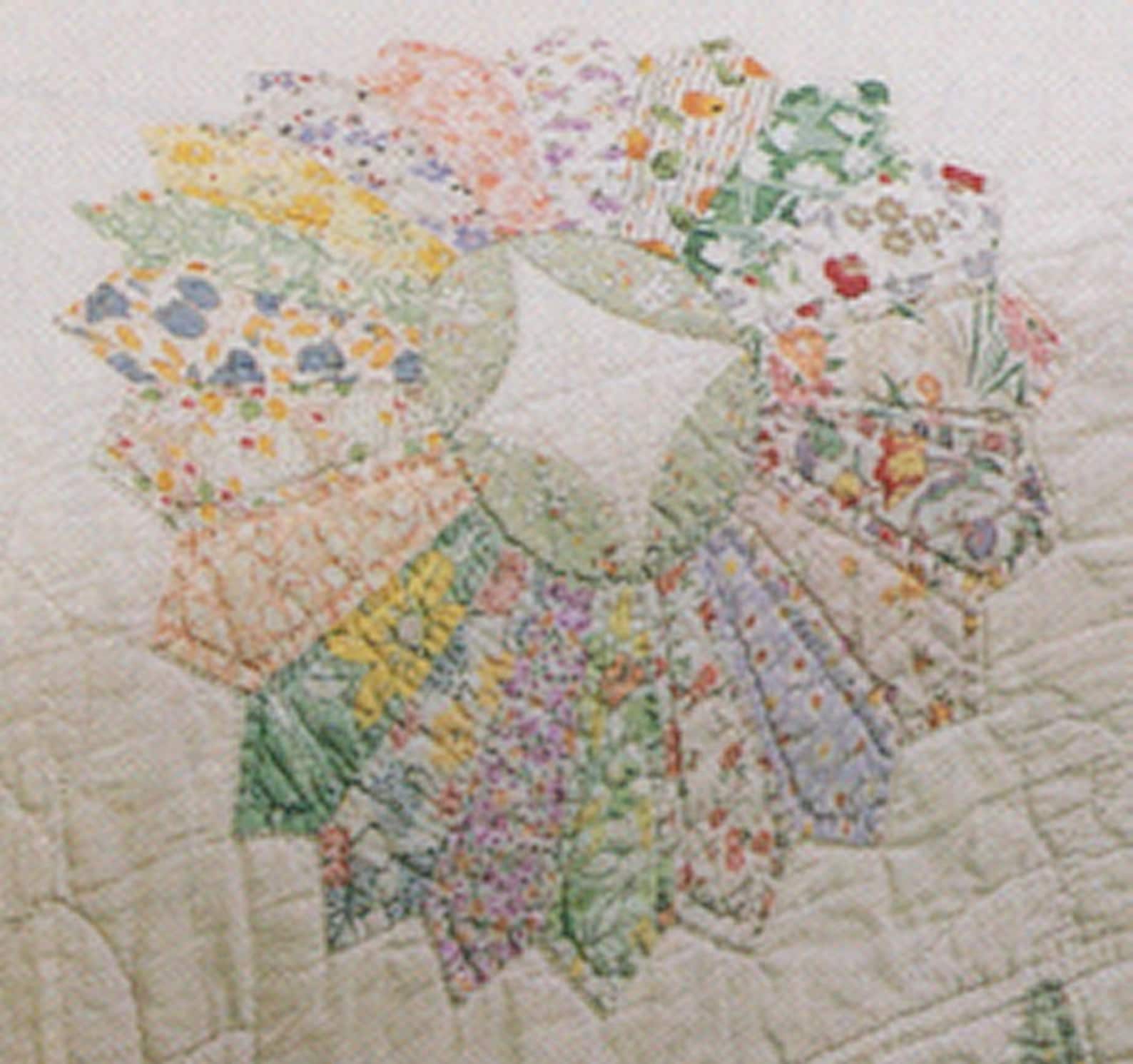 Quilt Pattern Fancy Dresden Plate Includes Applique Templates 74" X