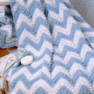 Haakpatroon babydeken / wiegdeken / Afghan - schattige baby Ripple Afghan #2 - pdf direct digitaal downloaden