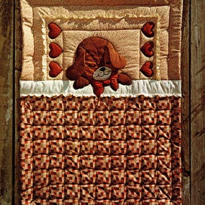 Quilt Pattern Cute & Adorable Puppy Love Easy Applique Baby / Crib Quilt - PDF Instant Digital Download