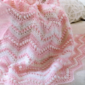 Haakpatroon babydeken / wiegdeken / Afghan - schattige baby Ripple Afghan #3 - pdf direct digitaal downloaden