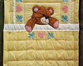 Quilt Pattern Cute & Adorable Sleepy Teddy Easy Applique Baby / Crib Quilt - Instructions + Applique Pieces - PDF Instant Digital Download