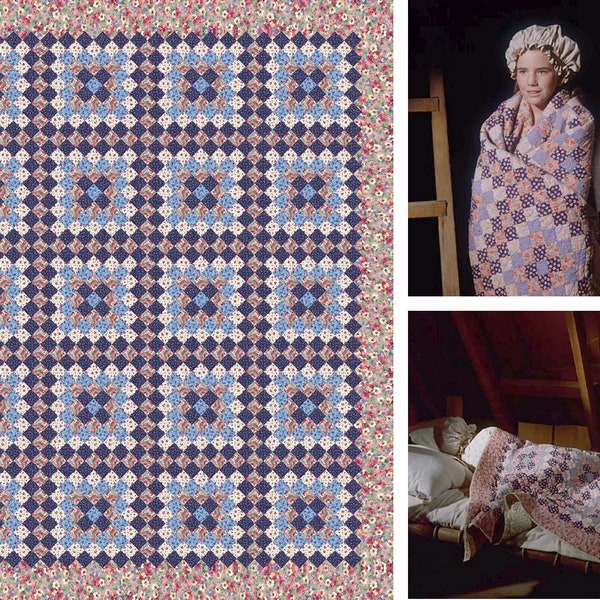 Recreation of Laura's Quilt Little House on the Prairie Granny Squares Quilt Pattern INSTANT DOWNLOAD