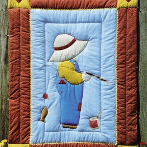 Quilt Pattern Cute & Adorable Billy Blue Jeans Easy Applique Baby/Crib Quilt - Instructions + Applique Pieces - PDF Instant Digital Download