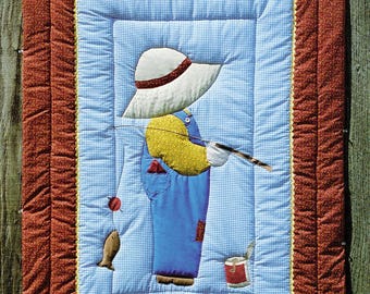 Quilt Pattern Cute & Adorable Billy Blue Jeans Easy Applique Baby/Crib Quilt - Instructions + Applique Pieces - PDF Instant Digital Download