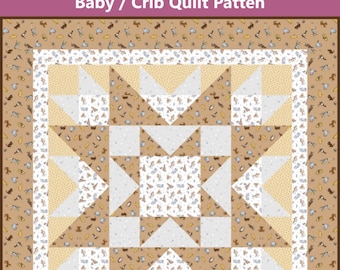 Big Block Double Star Baby / Crib Quilt Pattern - INSTANT DOWNLOAD