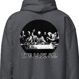 The Last Set DJ Graphic Hoodie Cool Vintage Design House Music DJ Sweatshirt Jesus on the CDJ&#39;s Funny Retro Graphic Hoodie
