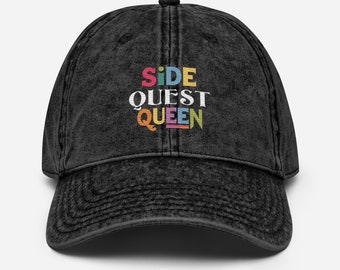 Side Quest Queen Vintage Cotton Twill Dad hat cute music festival rave hat gift for her