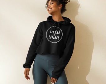 Techno & Latinas Crop Top Hoodie - Festival Rave Gear