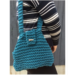 Bolso de hombro verde gasolina tejido a mano damas forradas