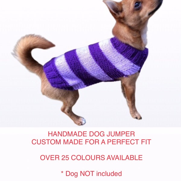 Dog jumper create your own colour design knitted handmade