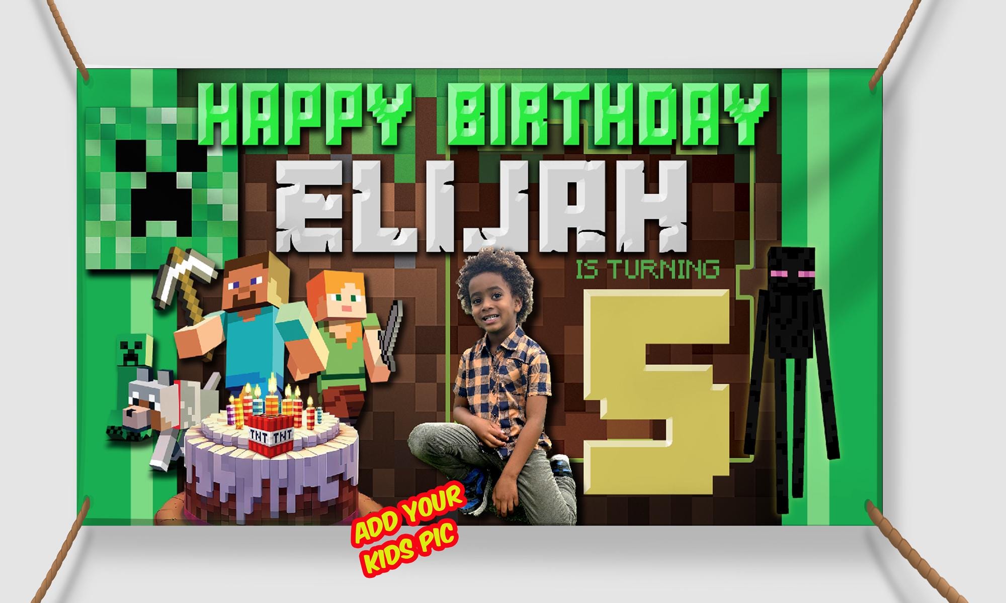 Personalized Minecraft Gaming Banner