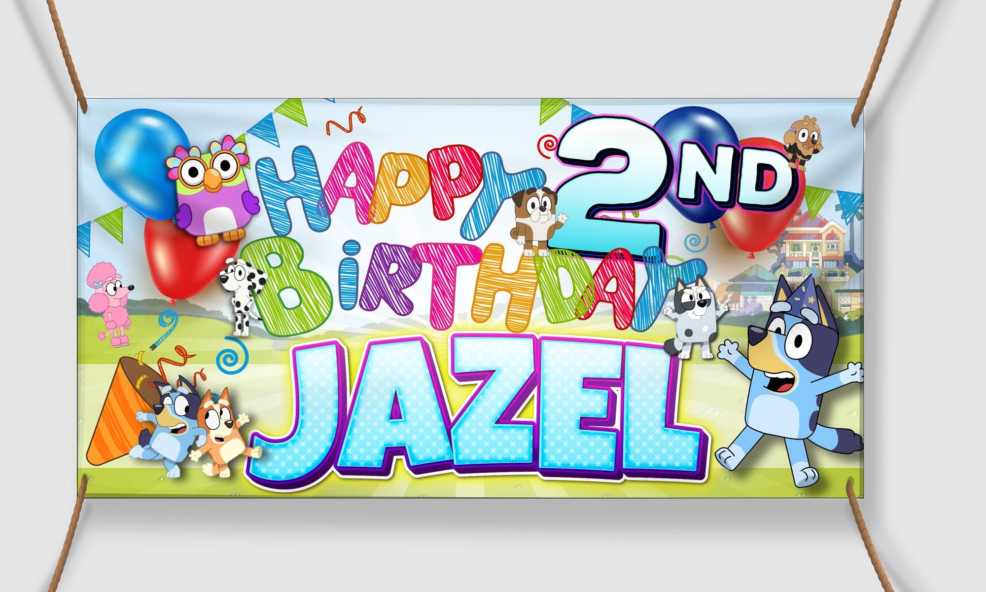 Printed Bluey Birthday Banner – Shipped ready-to-use.