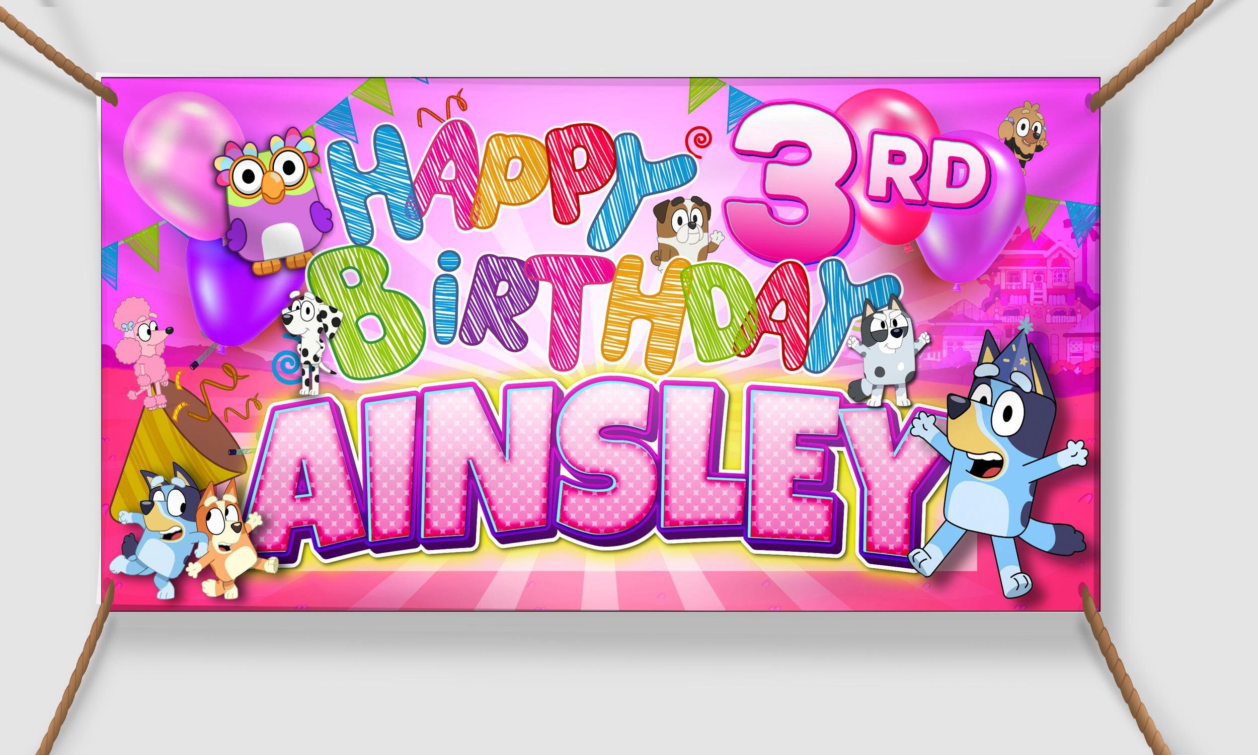 Printed Bluey Birthday Banner – Shipped ready-to-use.
