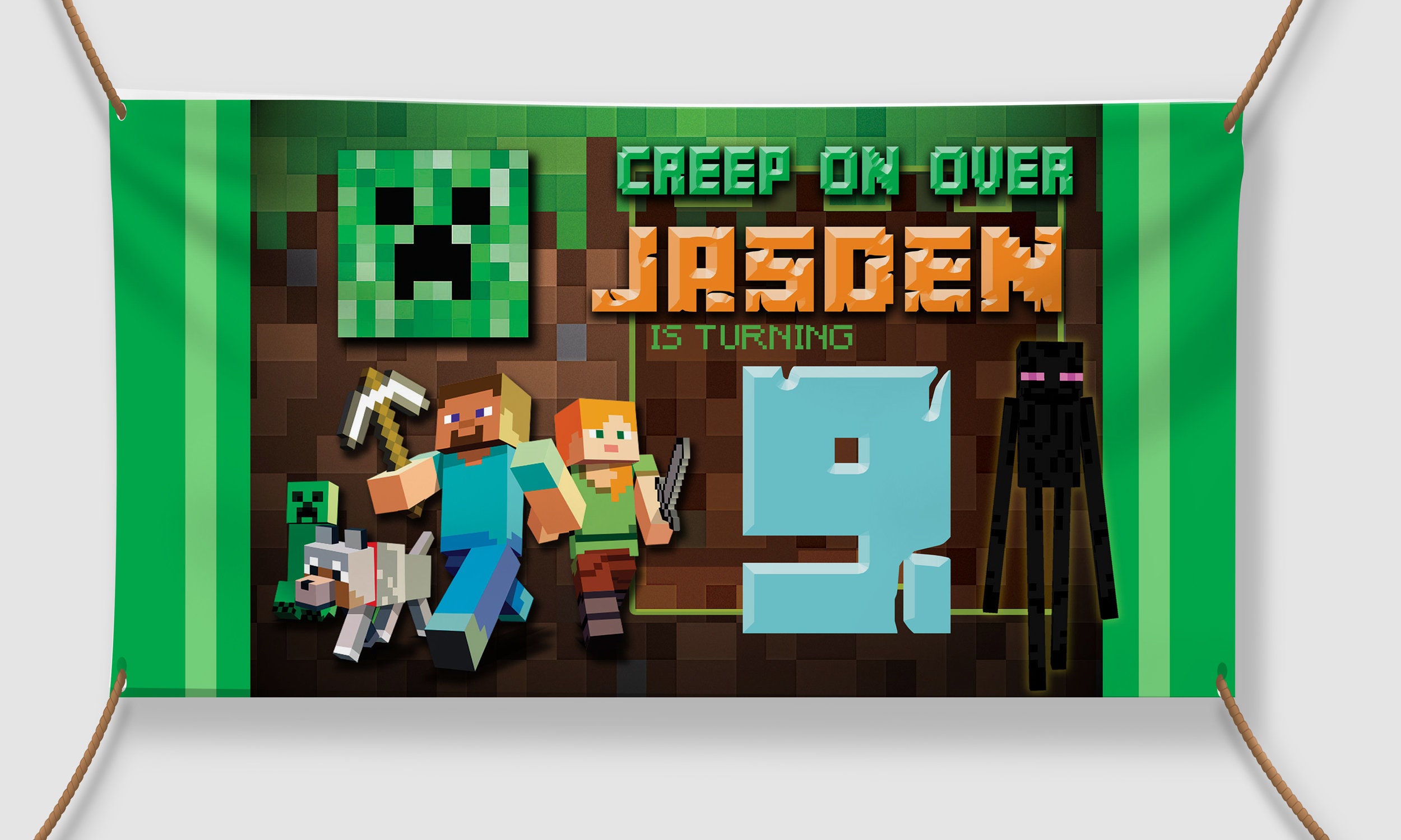 Personalized Minecraft Gaming Banner