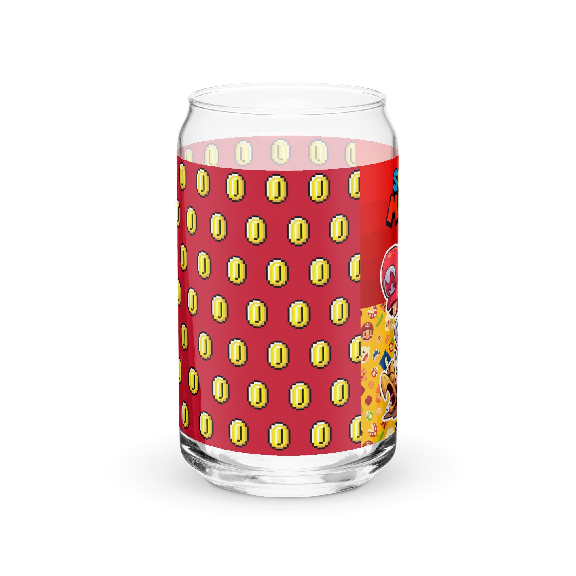 Super Mario stomp Fan Art Can-shaped Glass - Etsy