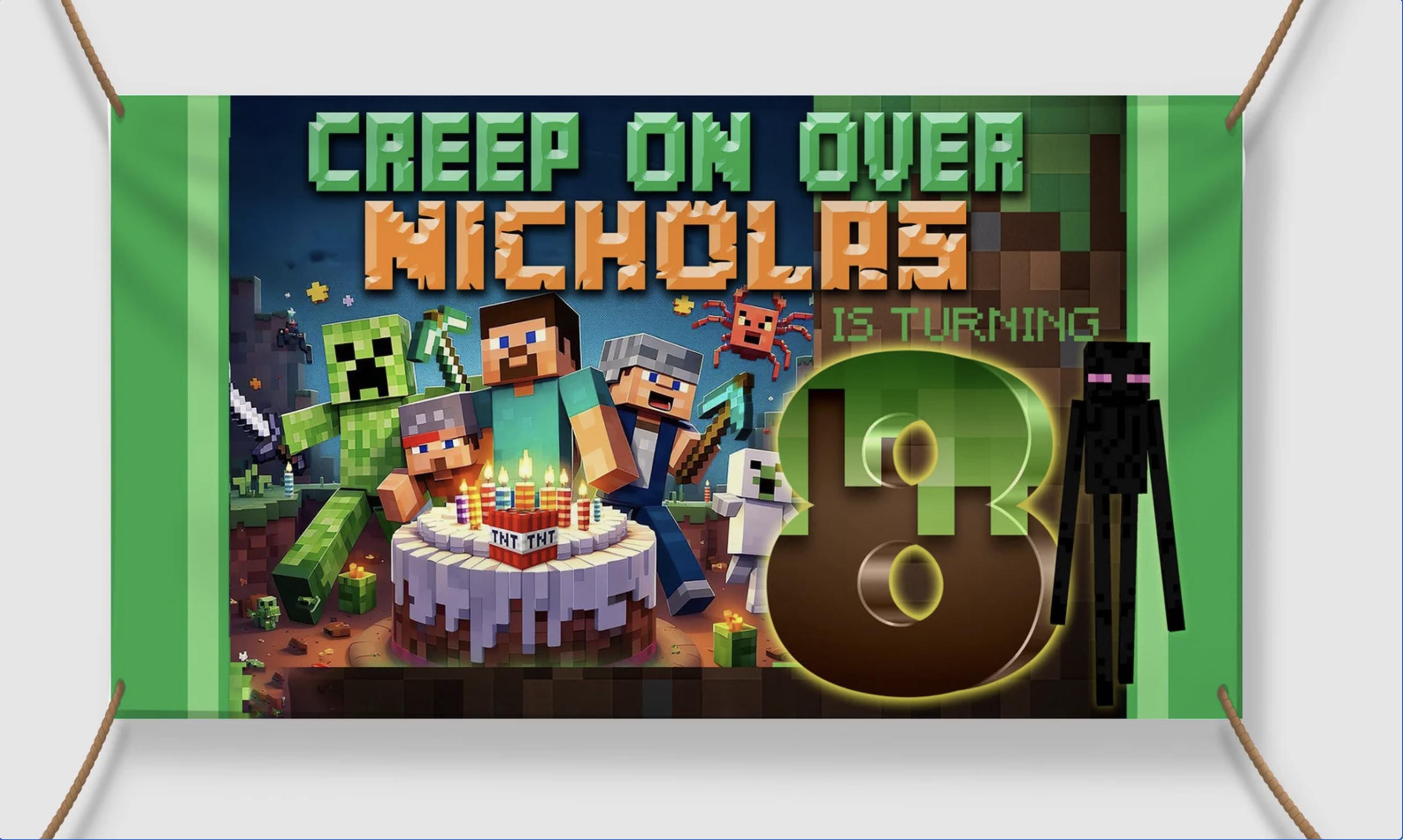 Personalized Minecraft Gaming Banner
