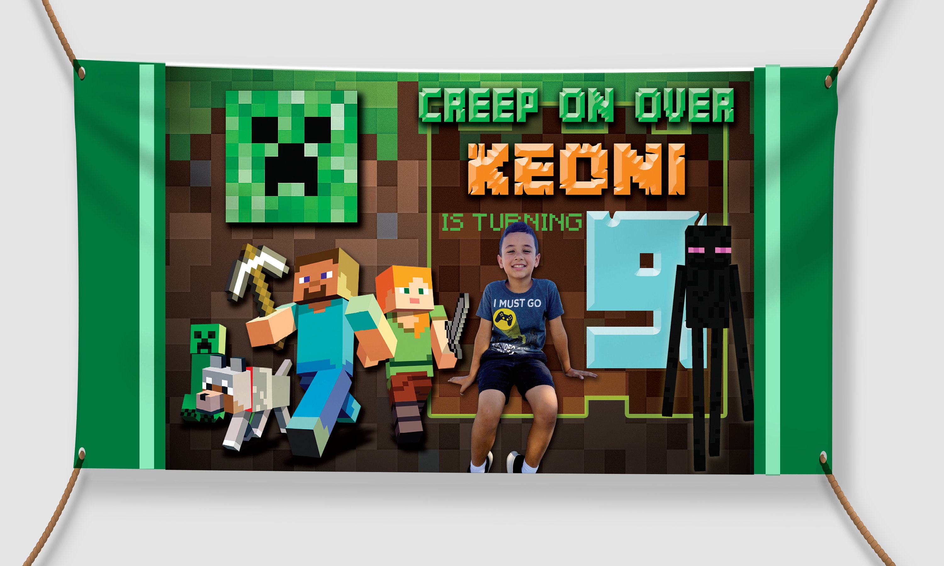 Personalized Minecraft Gaming Banner