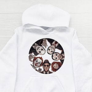 Retro Halloween Charakter Hoodie: Unheimliches Horrorfilm Design