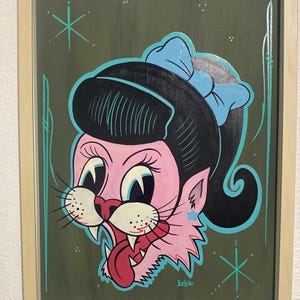 Kustom board framed rock-a-billy art pinstriping
