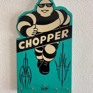 Chopper style Vintage Kustom sign keys holder
