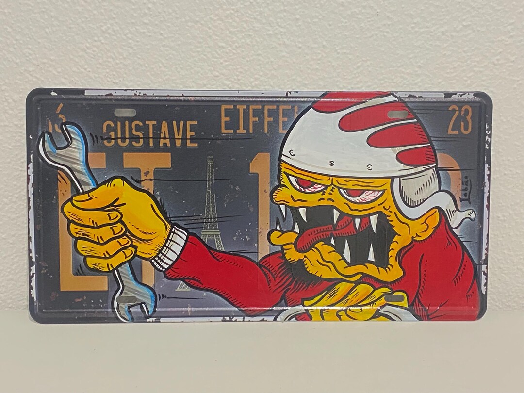 Kustom License Plate Vintage Ratfink Hotrod Rathod Dragnut Skate ...