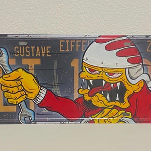 Kustom license plate vintage ratfink hotrod rathod DragNut  skate motorcycle decoration