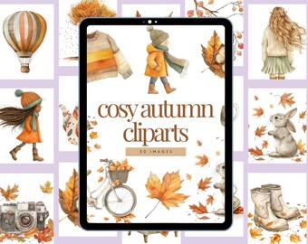 Conjunto de arte acogedor de otoño